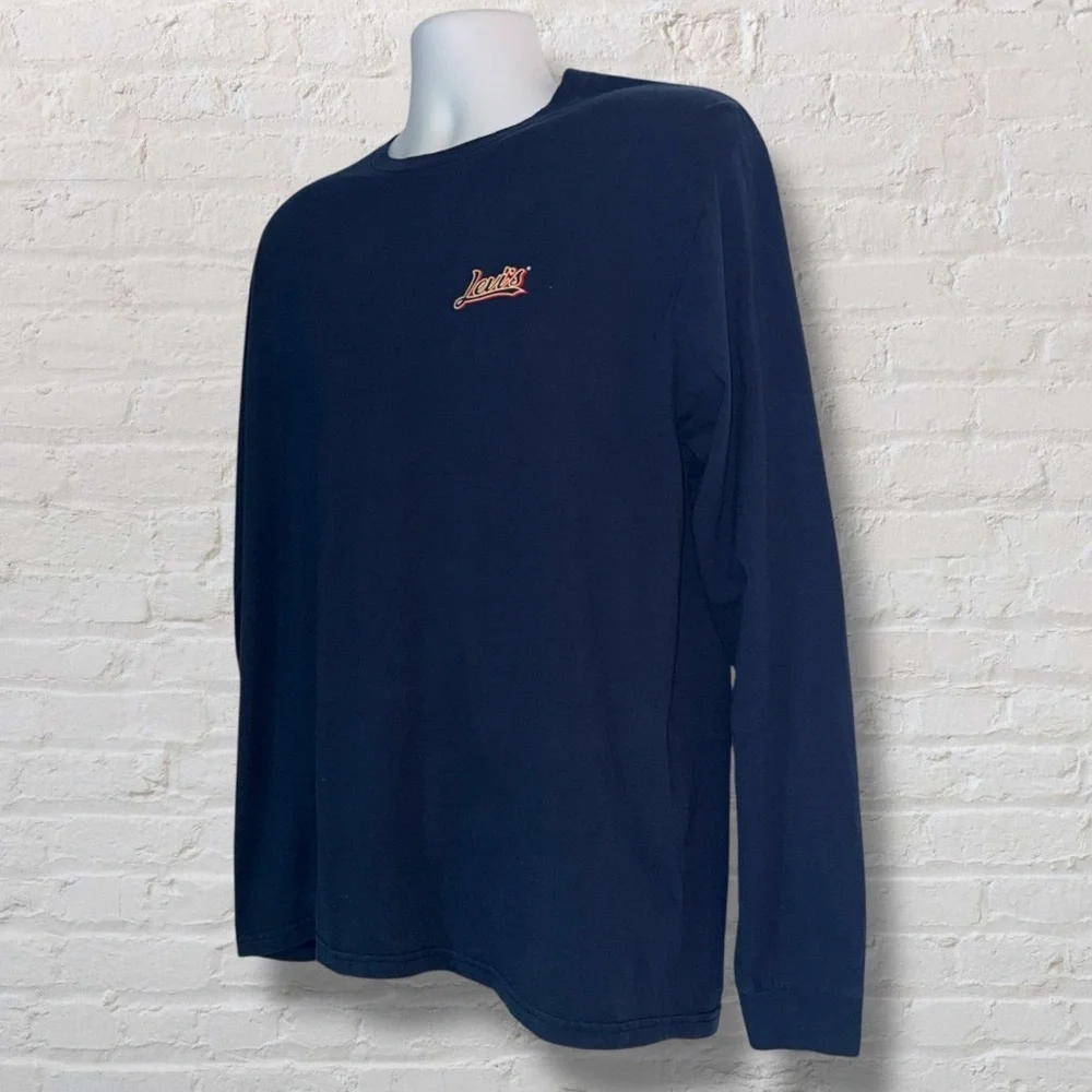 🔴 Levi’s Long Sleeve Logo Tee Men’s L Navy Blue | Quality Crafted Since 1873